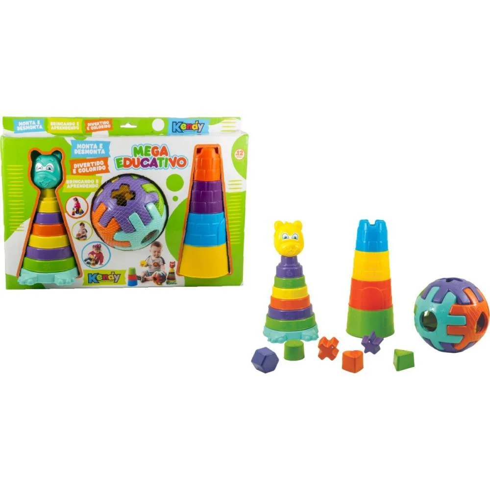 Brinquedo Educativo Mega Kit Educativo C/09 Peças Kendy Brinquedos (Unidade) - imagem 2