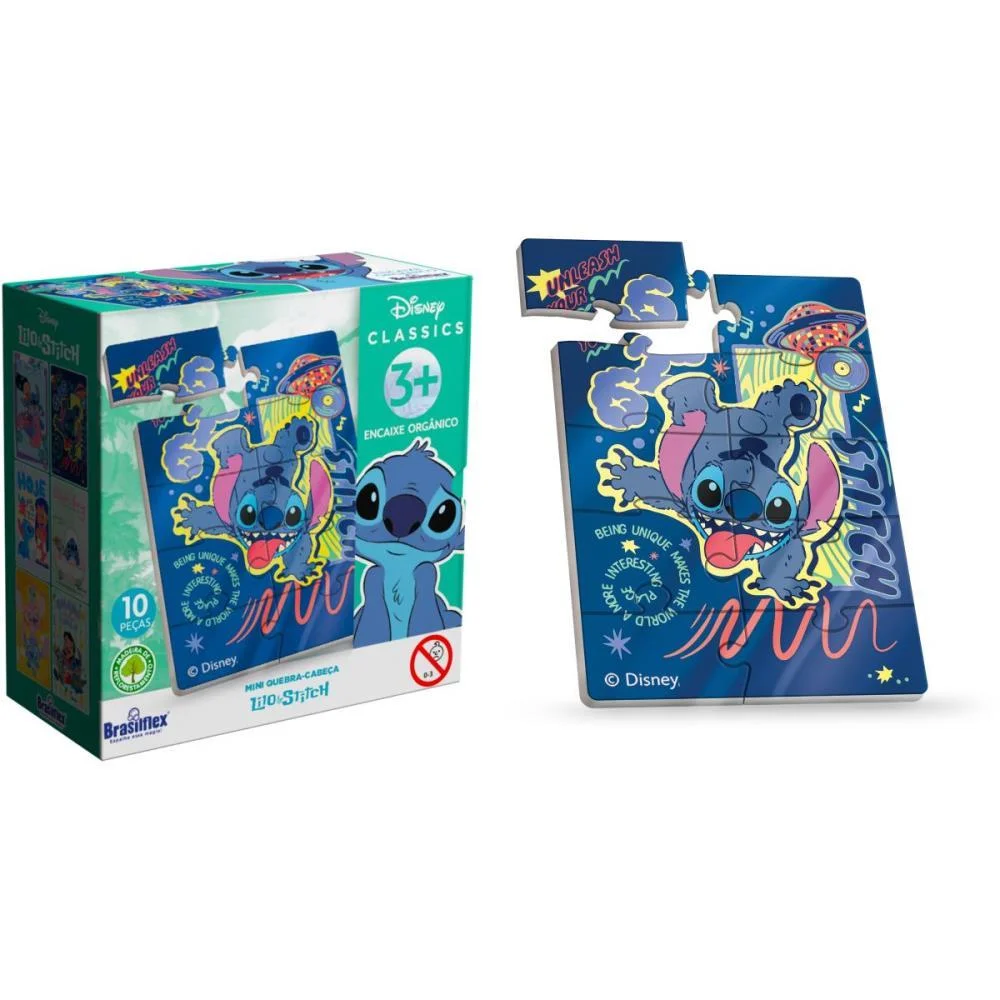 Quebra-Cabeca Madeira Stitch Mini 10 Pecas Brasilflex (Dp.c/06) - imagem 3