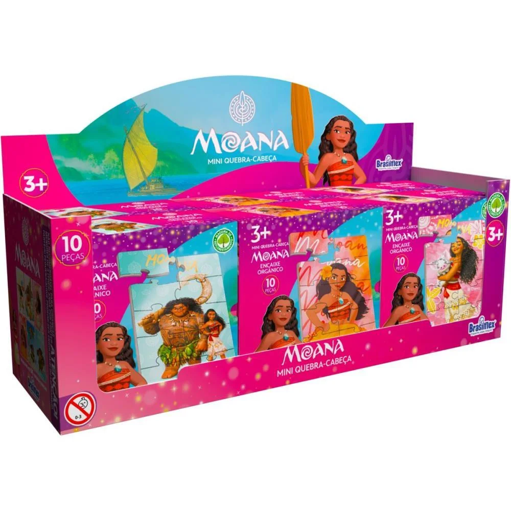 Quebra-Cabeca Madeira Moana Mini 10 Pecas Brasilflex (Dp.c/06) - imagem 2