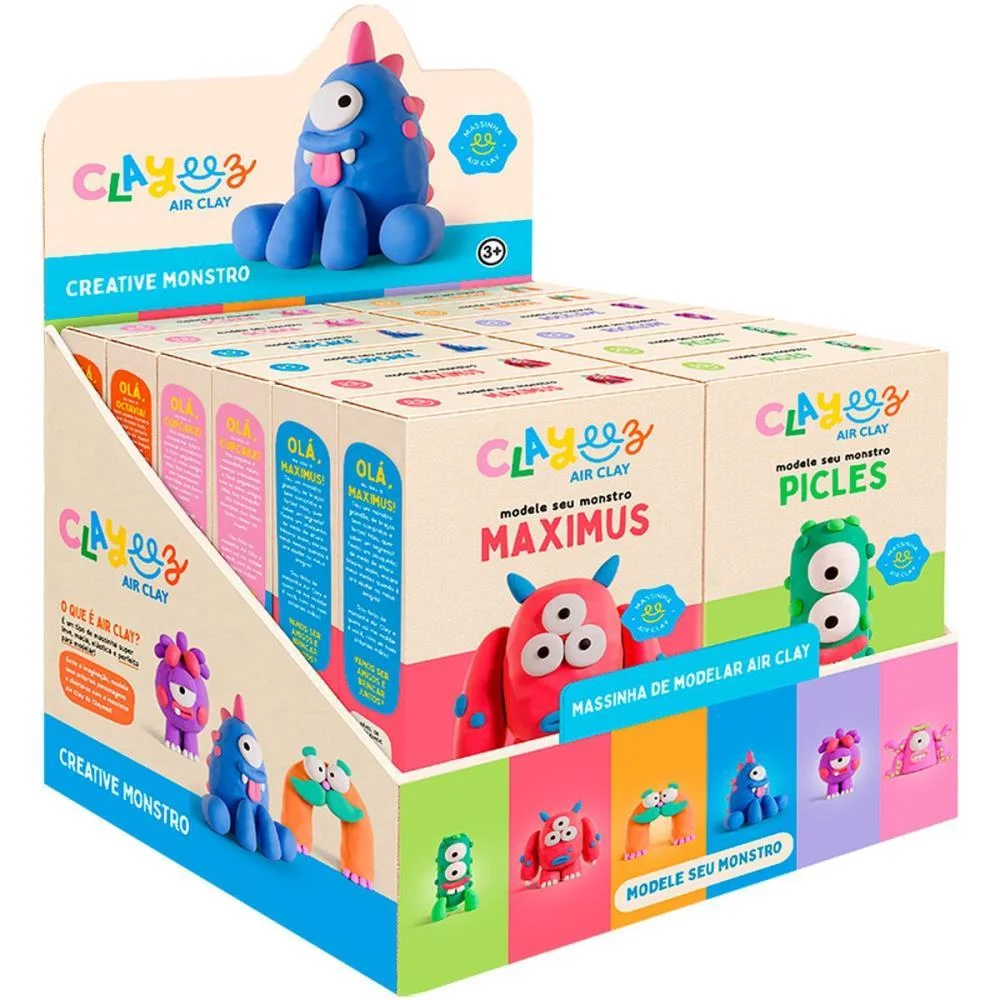 Massa Para Modelar Criativa Clayeez Monstros 38G (S) Doce Brinquedo (Dp.c/12) - imagem 2