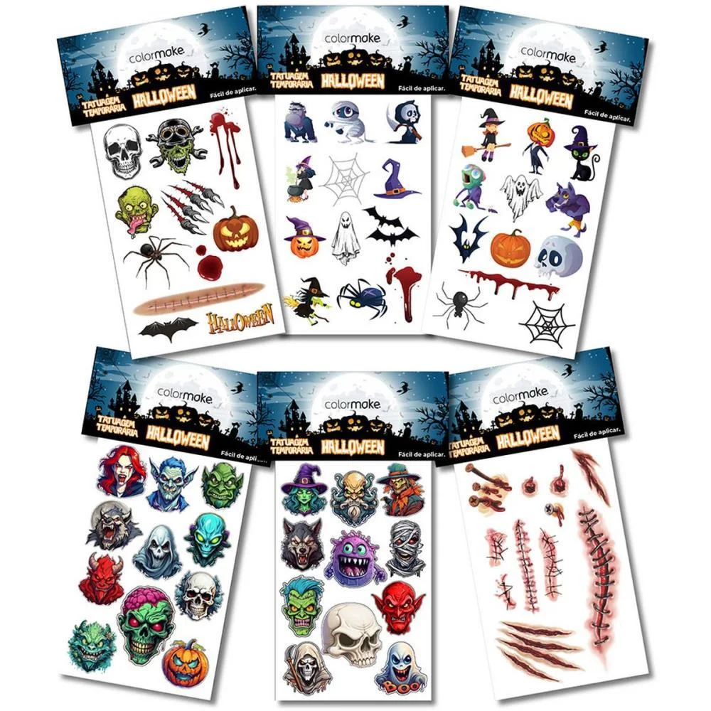 Tatuagens Hallowen Temporarias C/12Un(S) Colormake (Pct.c/12) - imagem 2
