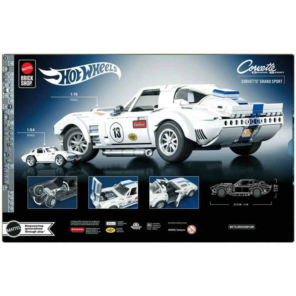 Hot Wheels Brick Shop Elite Corvette Grand 1:16 918P Mattel (Unidade) - imagem 16