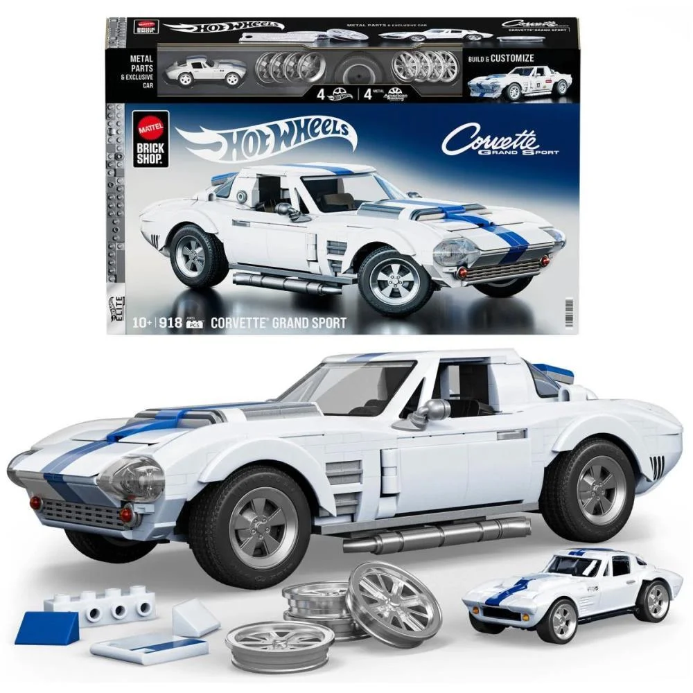 Hot Wheels Brick Shop Elite Corvette Grand 1:16 918P Mattel (Unidade) - imagem 3
