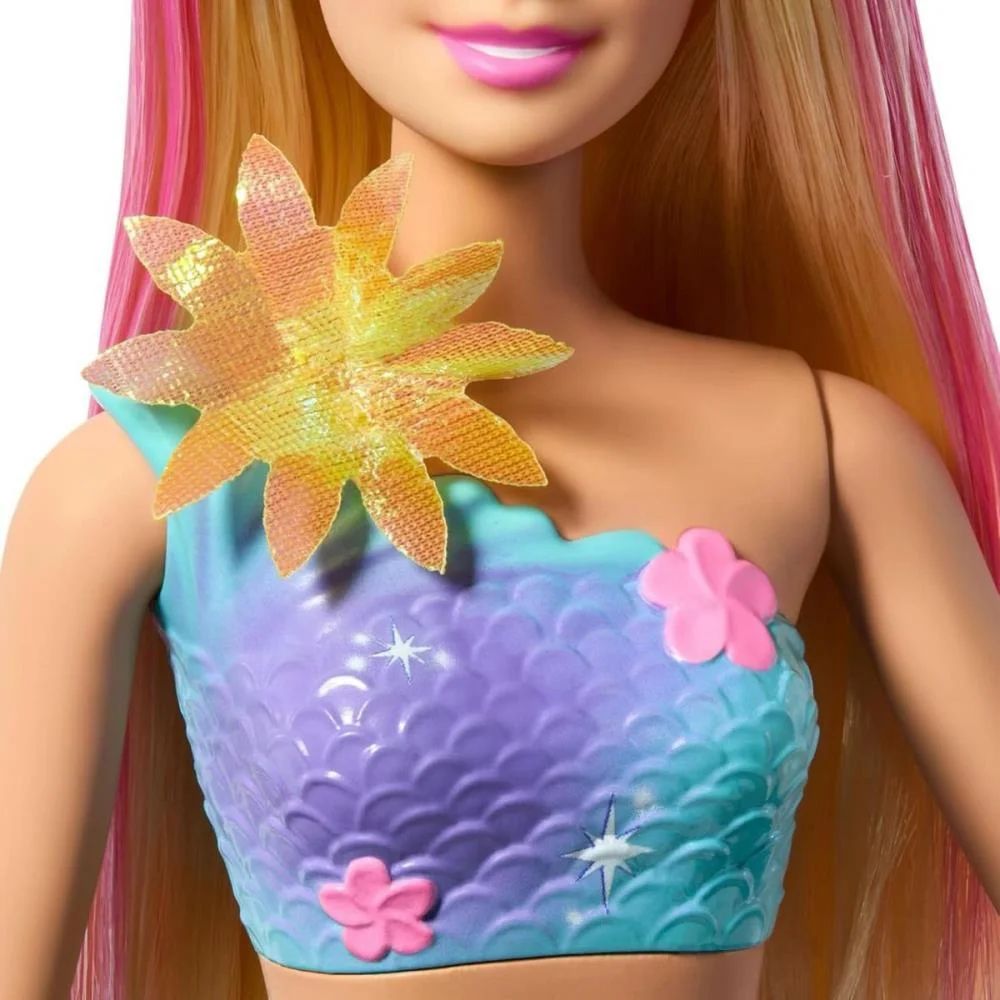 Barbie Fantasy Sereia Flores Magicas Loira Mattel (Unidade) - imagem 4