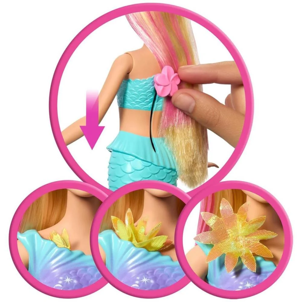 Barbie Fantasy Sereia Flores Magicas Loira Mattel (Unidade) - imagem 5