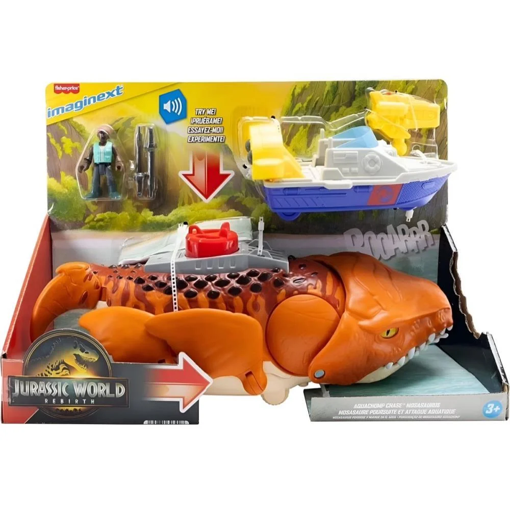Imaginext Jw Rebirth Mosasaurus C/Som Mattel - imagem 9