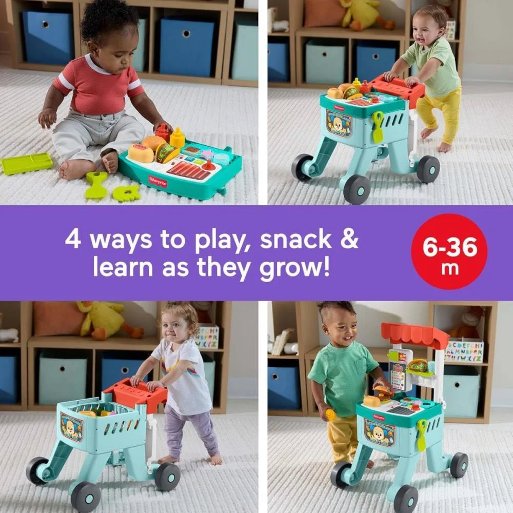 Fisher-Price Aprender Brincar Andador Carro De Snacks 4 Em 1 Mattel (Unidade) - imagem 13