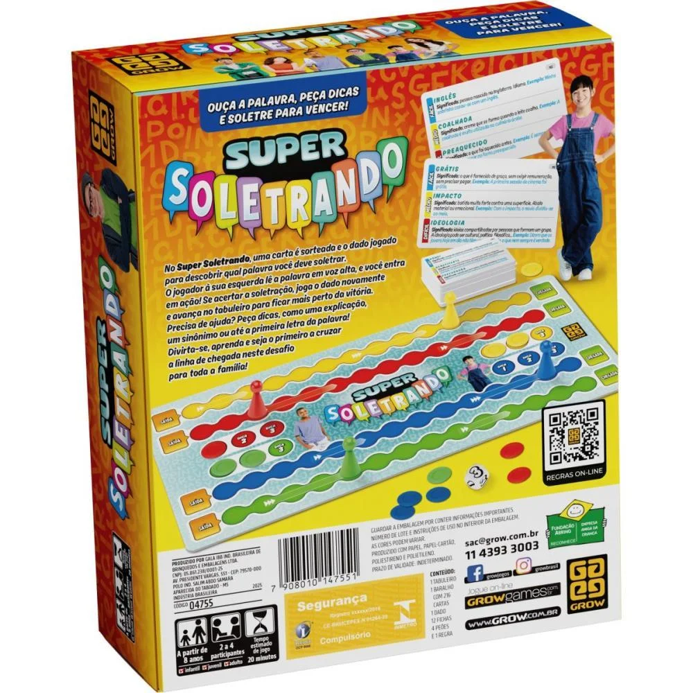 Jogo De Tabuleiro Super Soletrando Grow (Unidade) - imagem 4