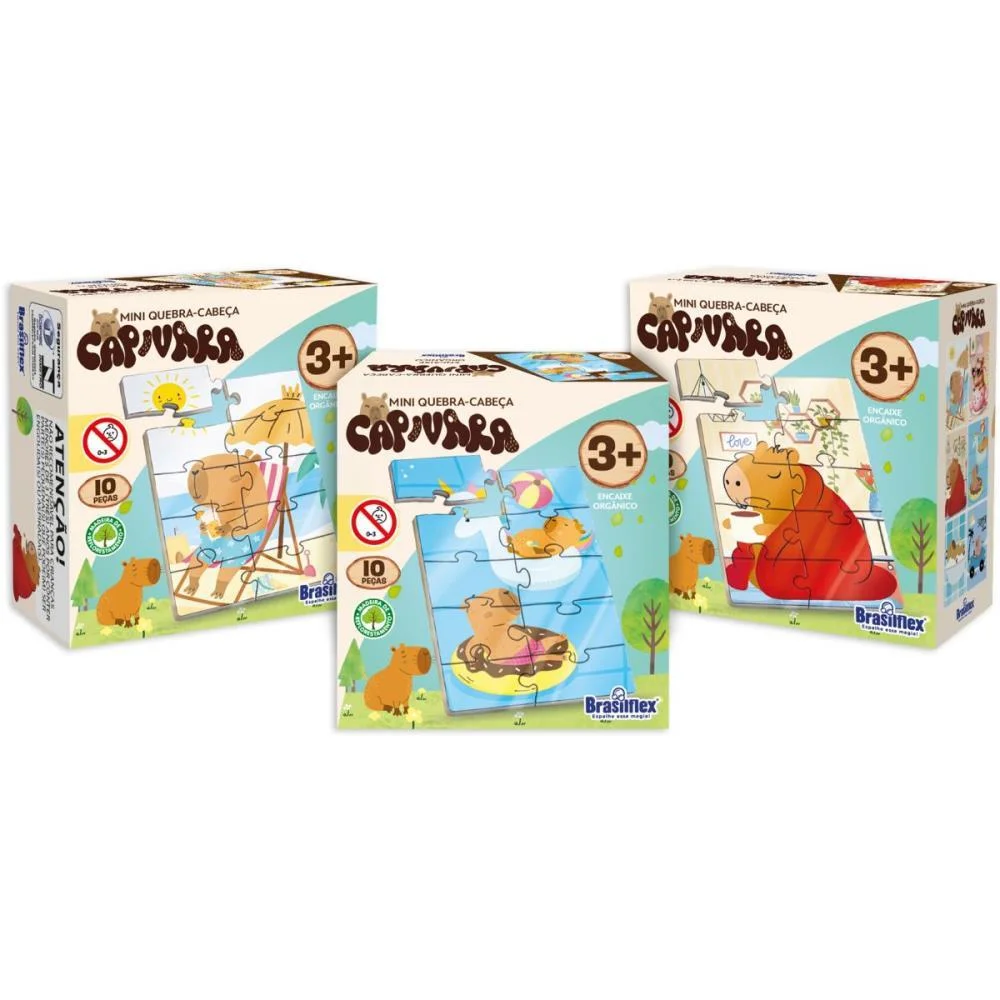 Quebra-Cabeca Madeira Capivara Mini 10 Pecas Brasilflex (Dp.c/06) - imagem 3