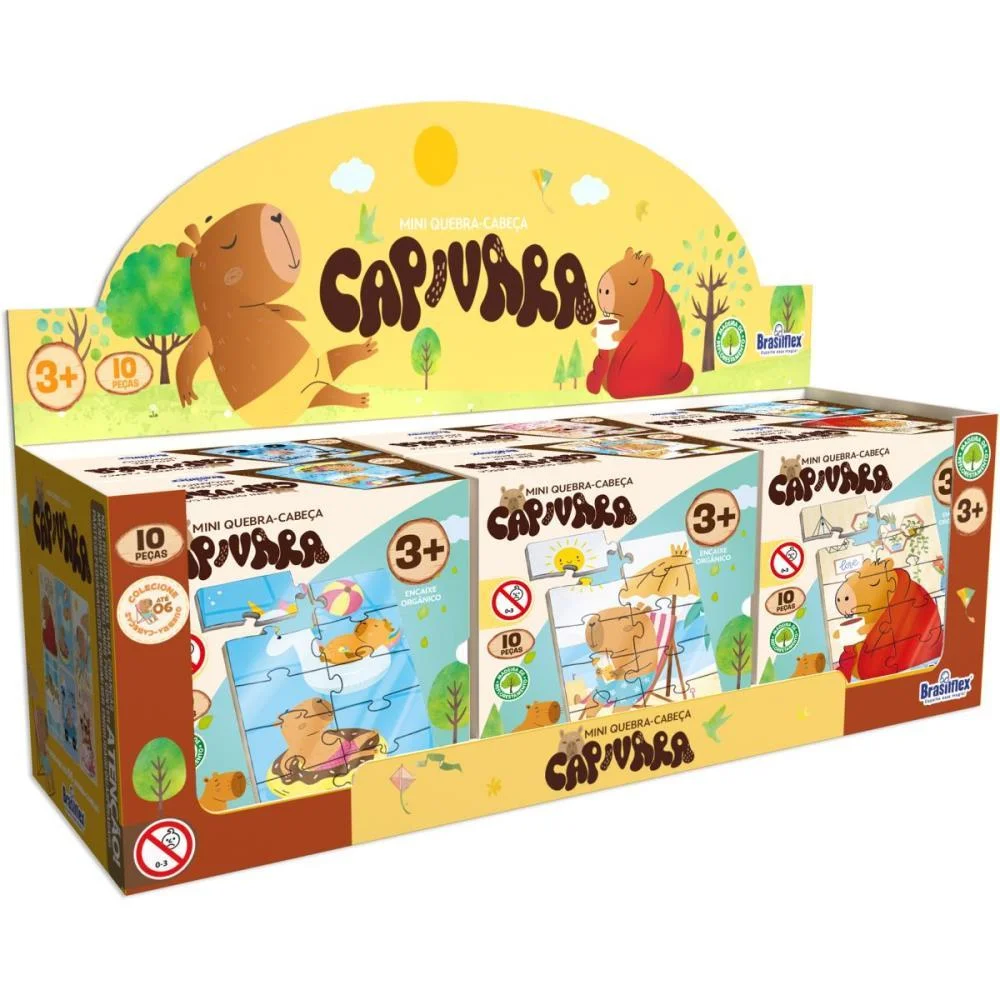 Quebra-Cabeca Madeira Capivara Mini 10 Pecas Brasilflex (Dp.c/06) - imagem 5