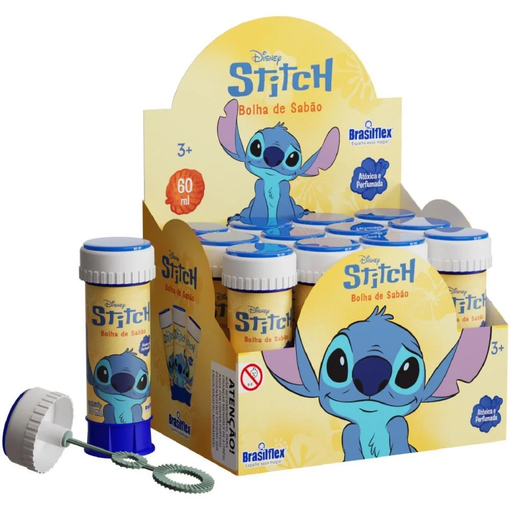 Bolha De Sabao Stitch 60Ml C/Jogo Brasilflex (Cx.c/12) - imagem 4
