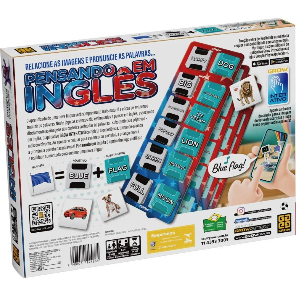 Jogo Educativo Pensando Em Ingles Grow (Unidade) - imagem 5