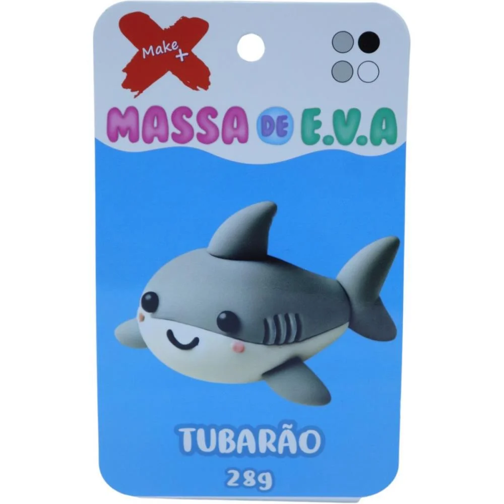 Massa De Eva Criativa Tubarao C/04 Cores 28 G Make+ (Unidade) - imagem 3