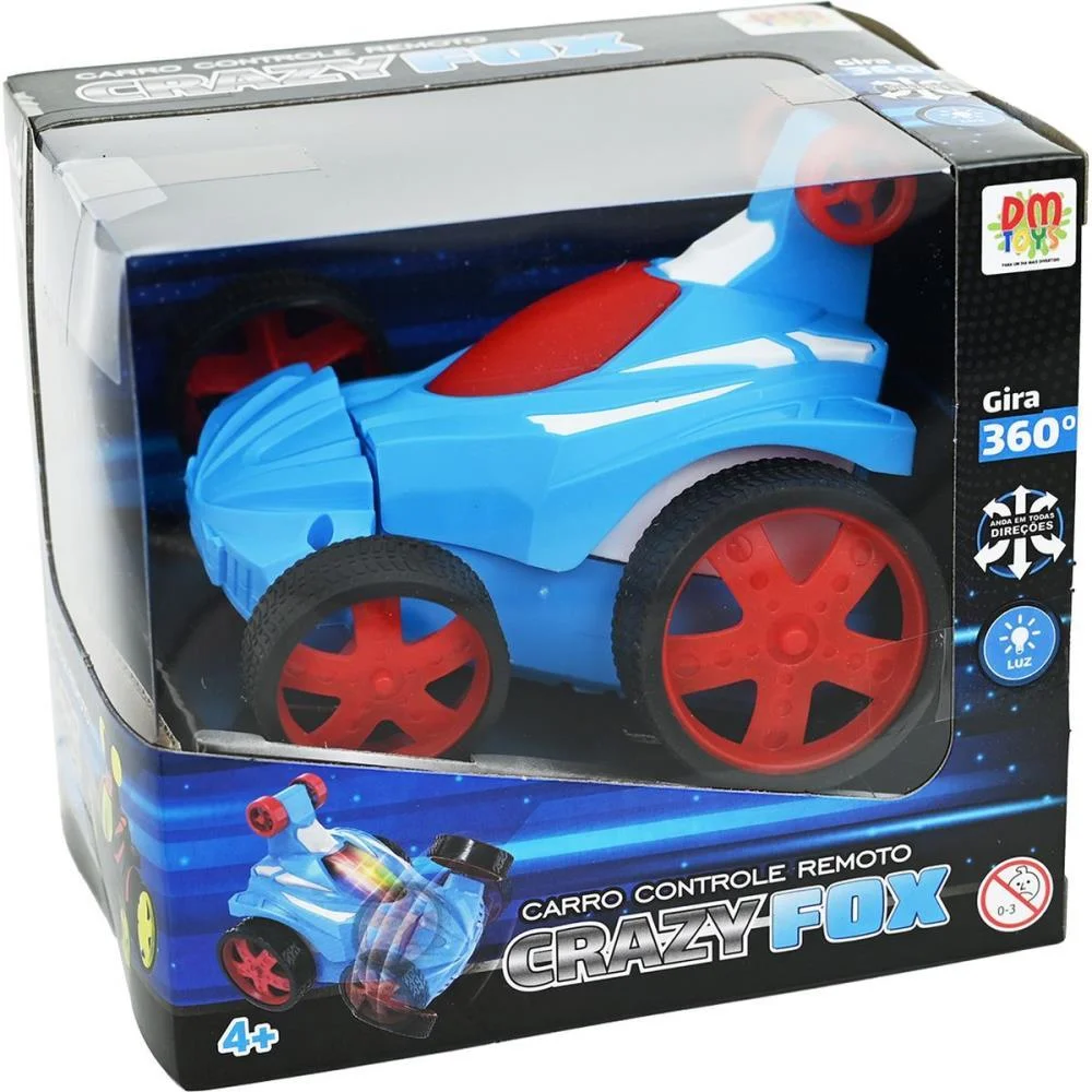 Carrinho Controle Remoto Crazy Fox S/Fio 4Funcoes Dm Toys (Unidade) - imagem 5