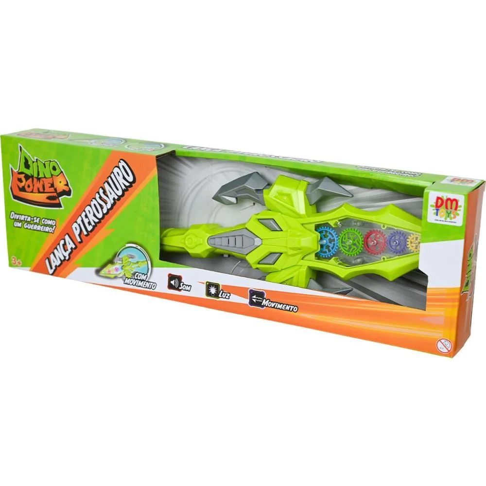 Fantasia Acessorio Lanca Dino Power C/Luz E Som Dm Toys (Unidade) - imagem 6