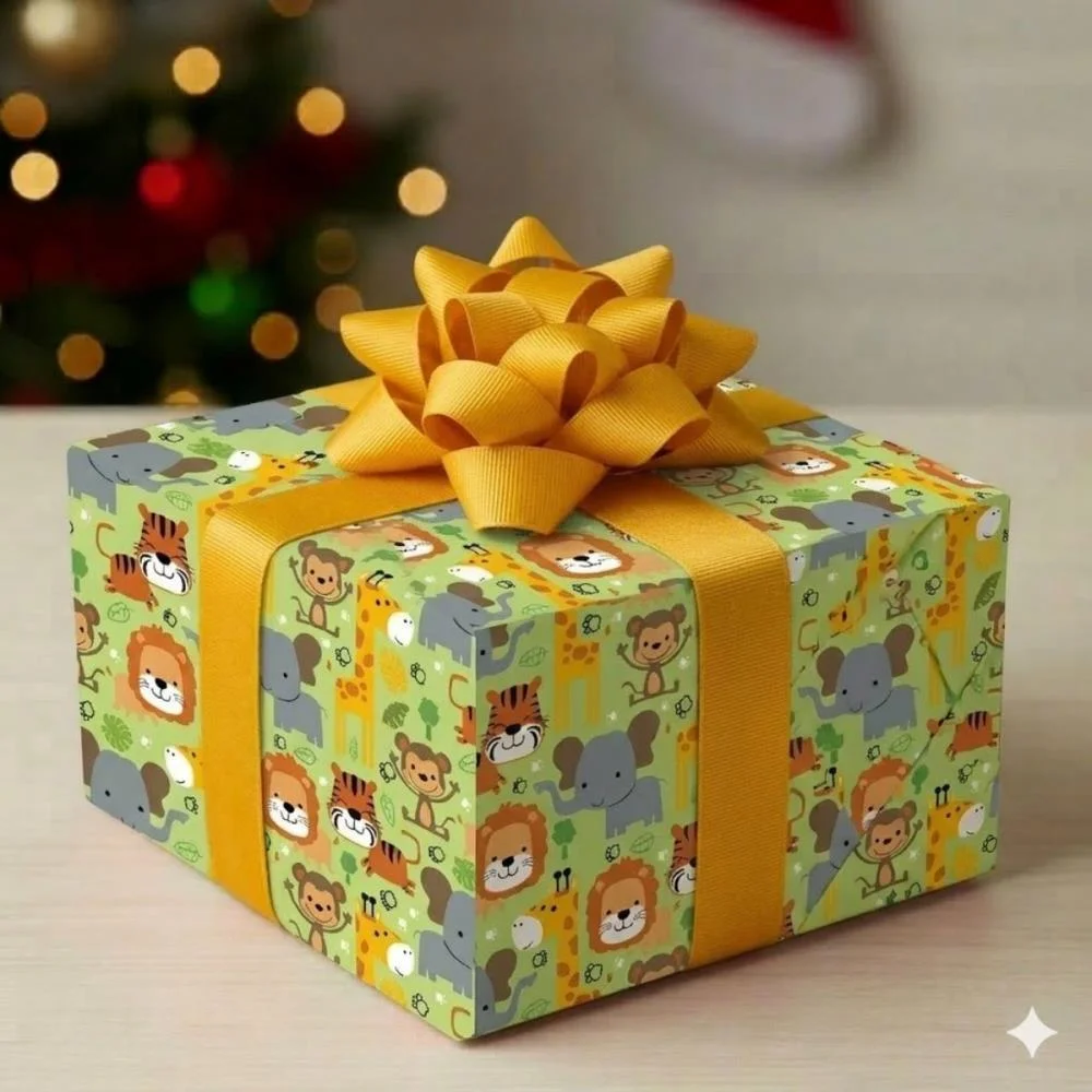 Papel Presente Bobina Couche 60Cm. Mod.122 Bichinhos Gessele (Bo-100Mts) - imagem 4