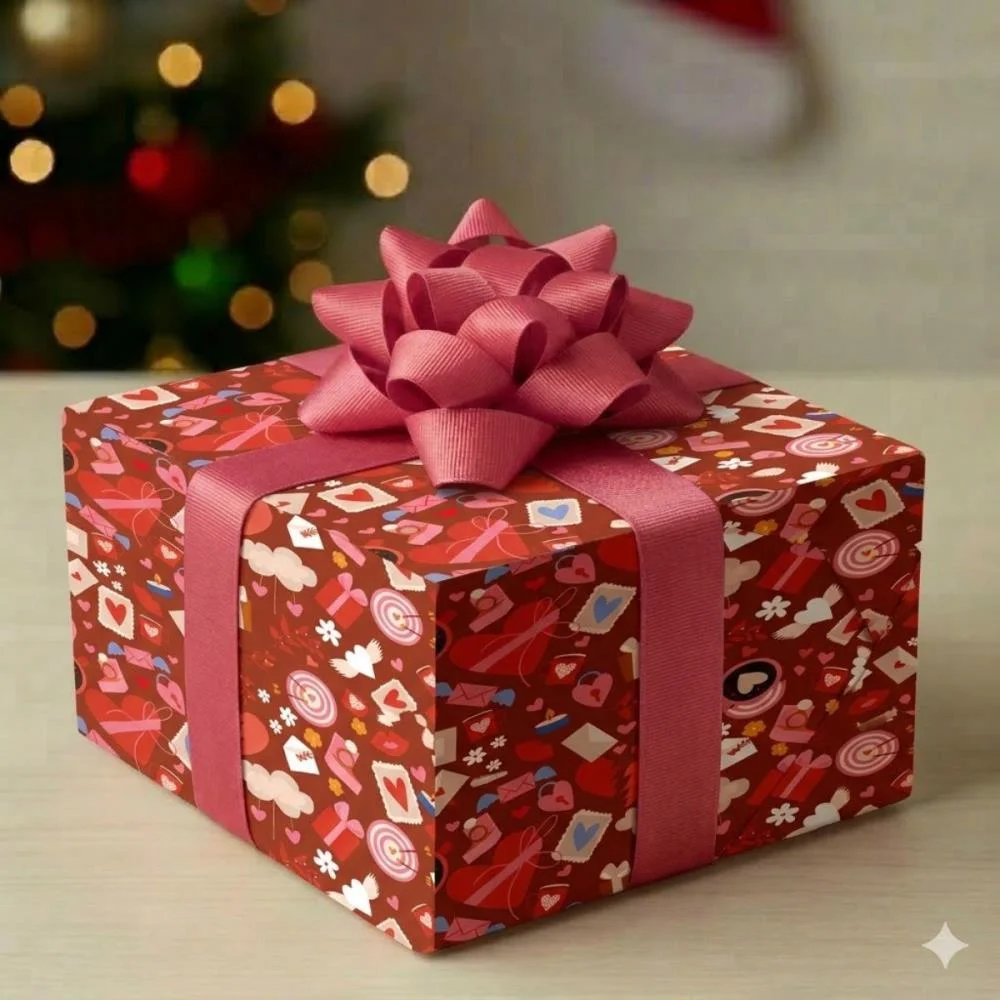 Papel Presente Bobina Couche 60Cm. Mod.234 Coracoes/Cartas Gessele (Bo-100Mts) - imagem 4