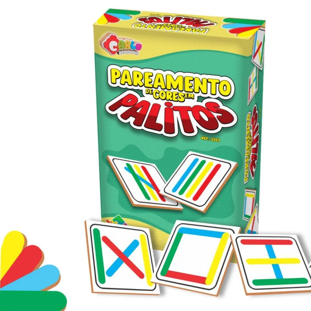 Jogo Educativo Pareamento De Cores Em Palitos Carlu (Unidade) - imagem 3