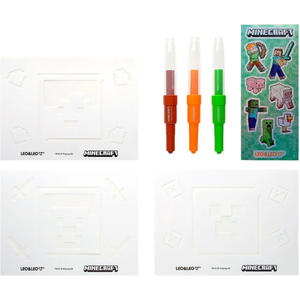 Brinquedo Para Colorir Minecraft Kit Pintura Assopra Leonora (Kit) - imagem 3