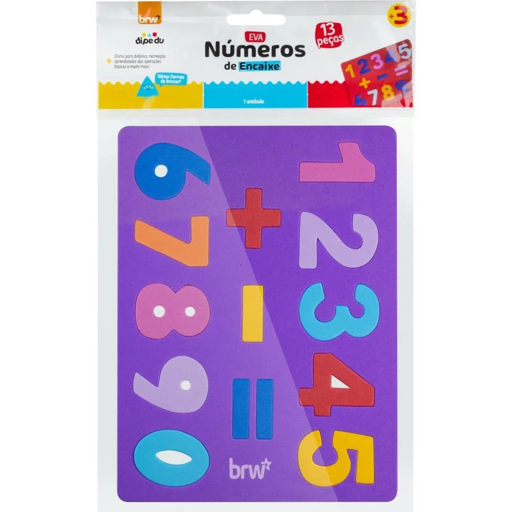 Brinquedo Pedagogico Eva Dipedu Numerico 10 Numeros Brw (Blister) - imagem 4
