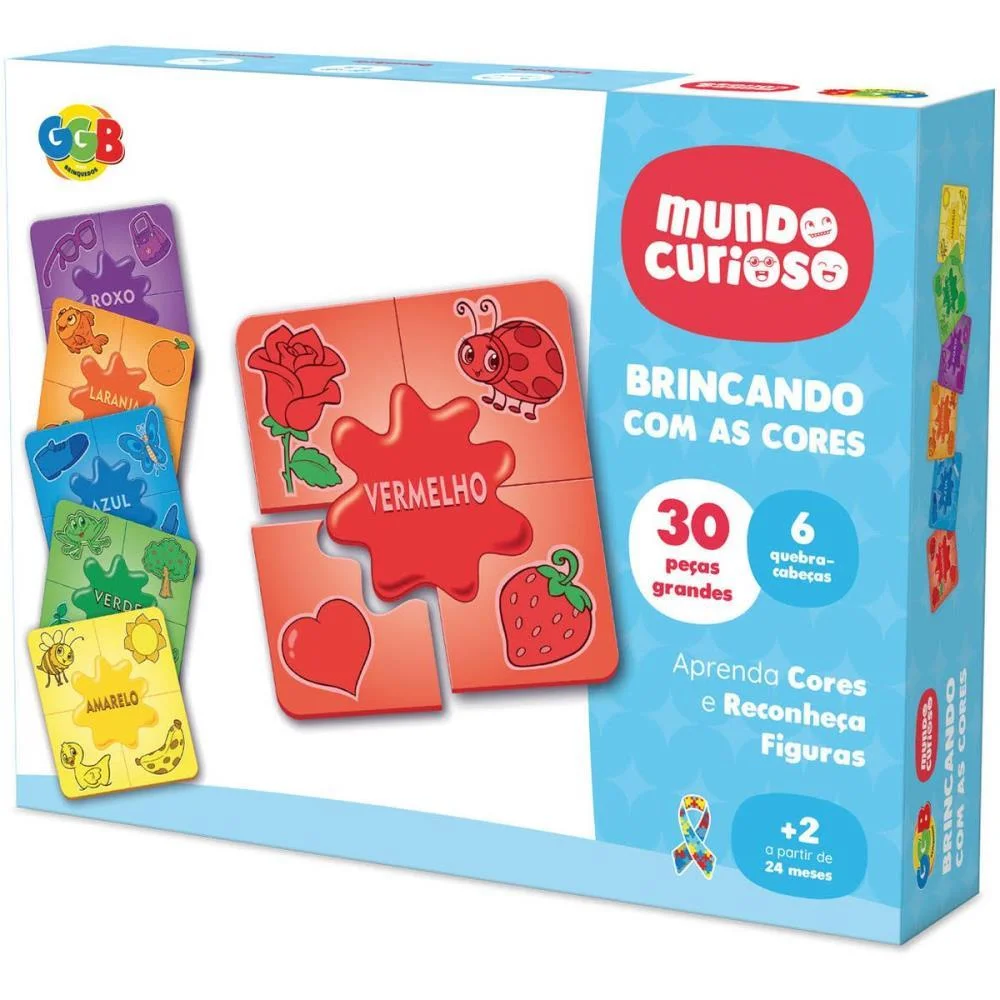 Brinquedo Pedagogico Brincando Com As Cores 30Pcs Ggb Plast (Unidade) - imagem 2