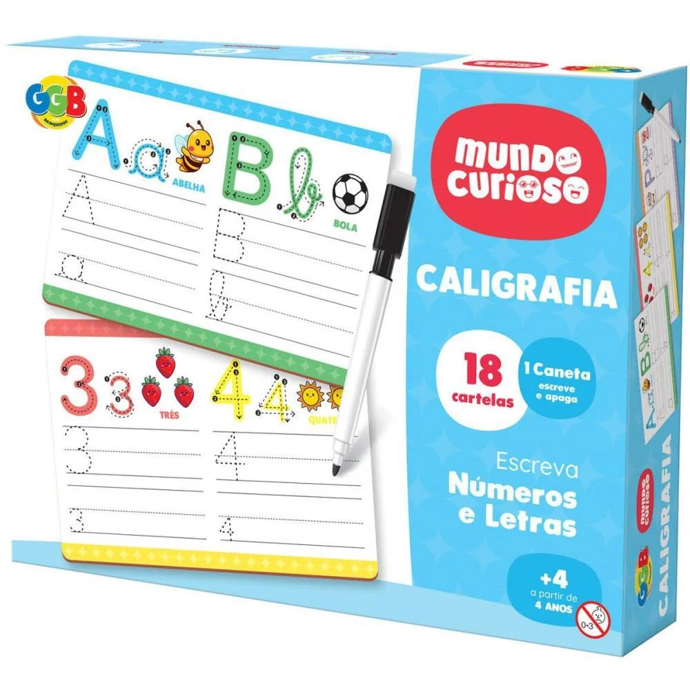 Brinquedo Pedagogico Caligrafia C/18 Cartelas Ggb Plast (Unidade) - imagem 3