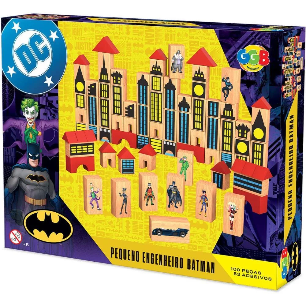 Brinquedo Pedagogico Madeira Batman Pequeno Eng. 100Pcs Ggb Plast (Unidade) - imagem 3