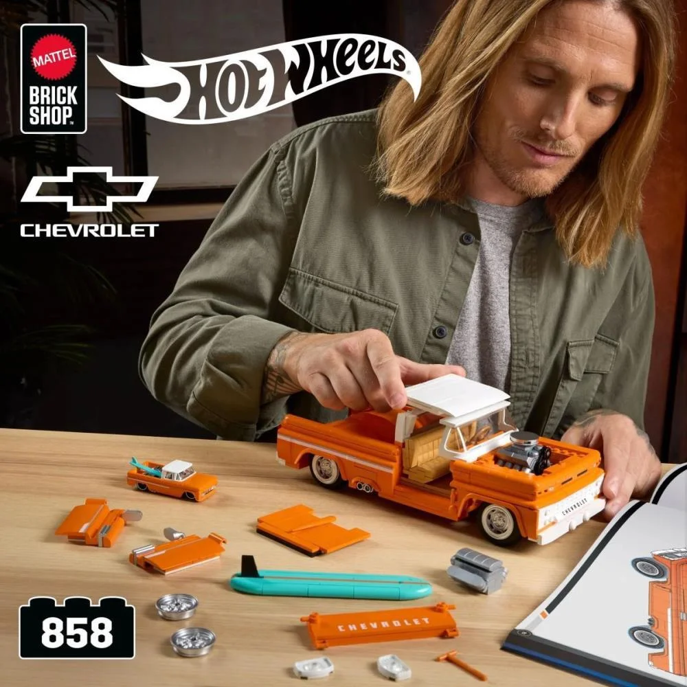 Hot Wheels Brick Shop Elite Chevy Pickup 1:16 858P Mattel (Unidade) - imagem 11