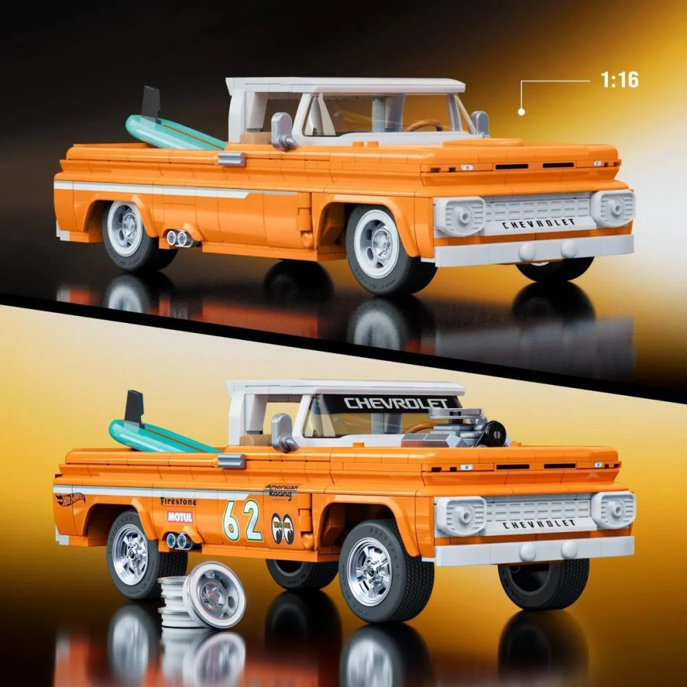 Hot Wheels Brick Shop Elite Chevy Pickup 1:16 858P Mattel (Unidade) - imagem 6