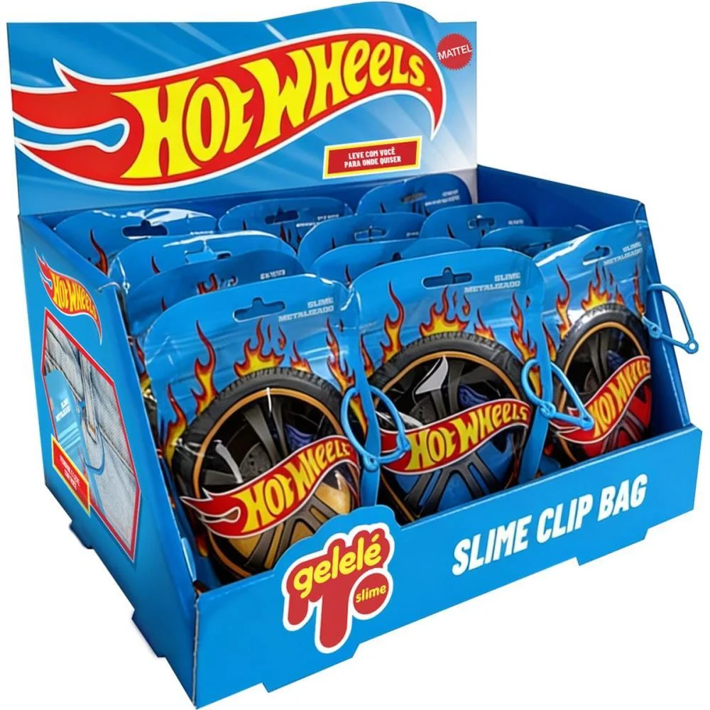 Slime Hot Wheels Gelele Clip Bag180G Doce Brinquedo (Dp.c/15) - imagem 3