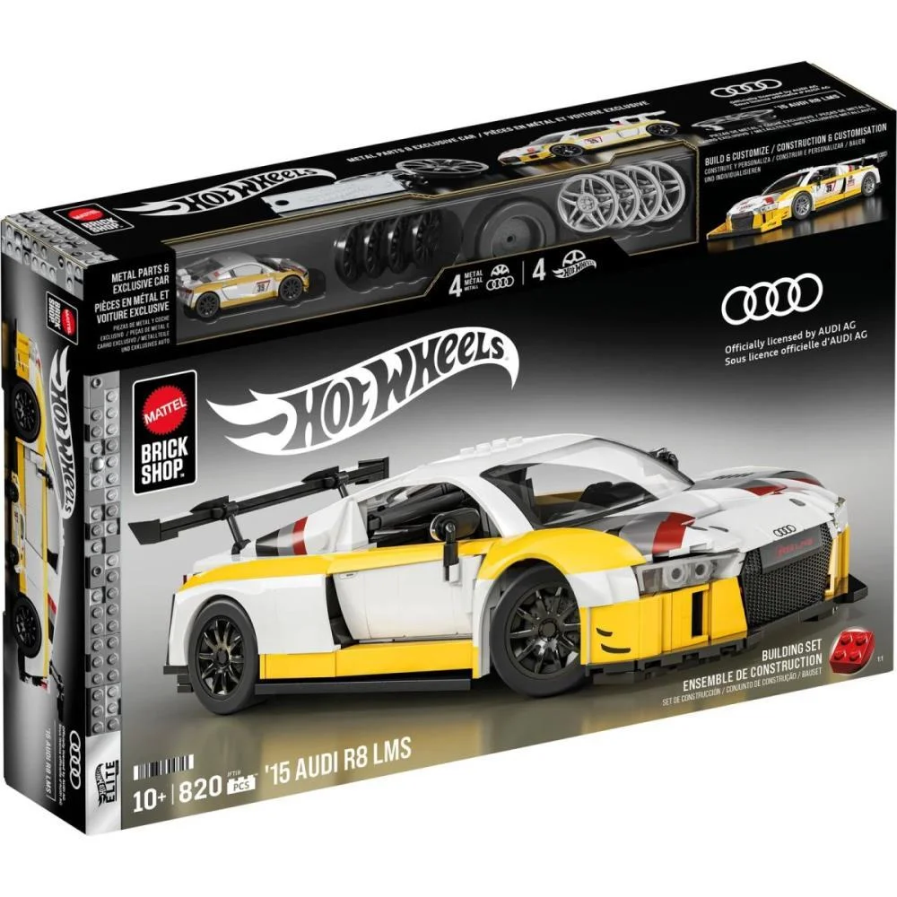 Hot Wheels Brick Shop Elite Audi R8 Lms 1:16 820Pcs Mattel (Unidade) - imagem 6