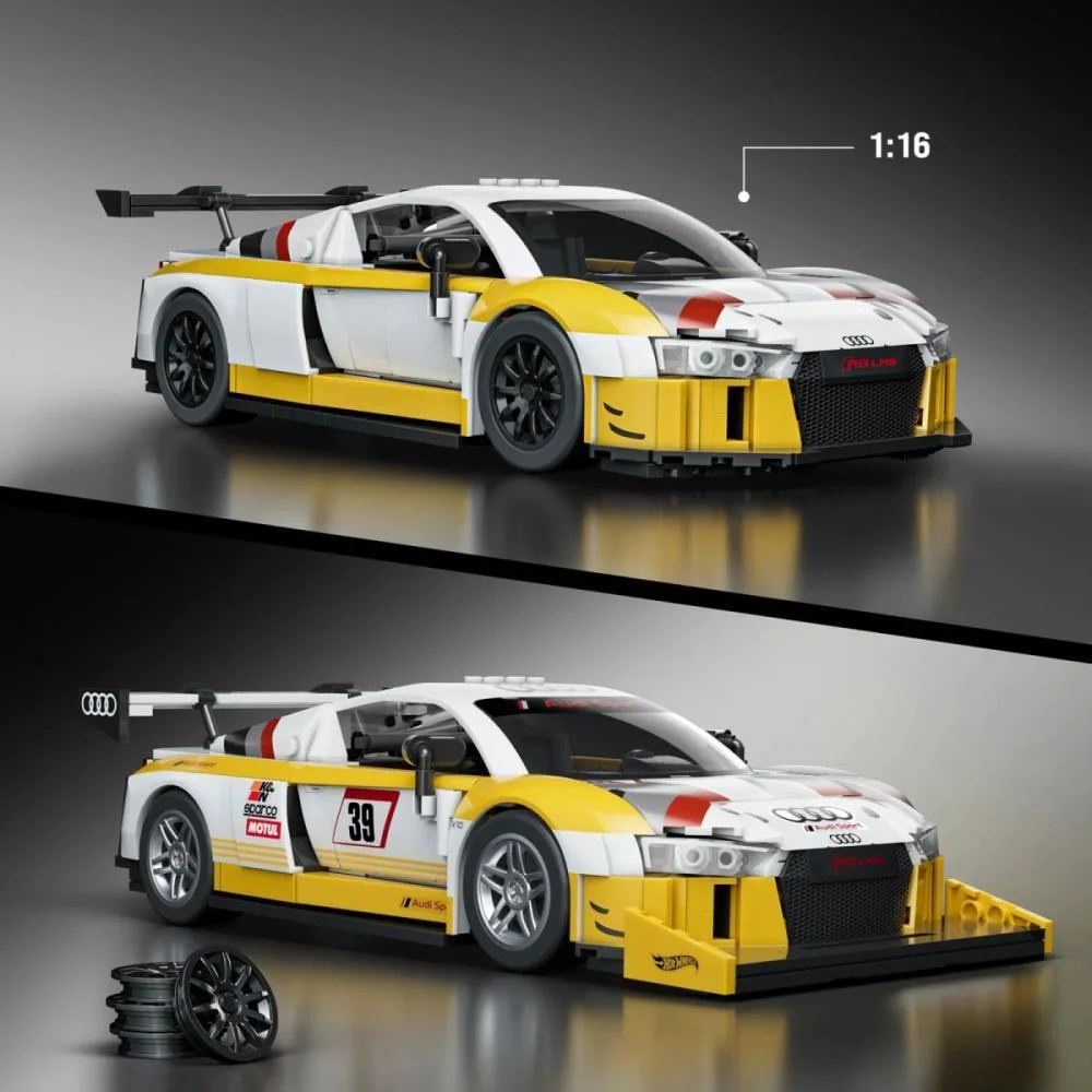 Hot Wheels Brick Shop Elite Audi R8 Lms 1:16 820Pcs Mattel (Unidade) - imagem 7