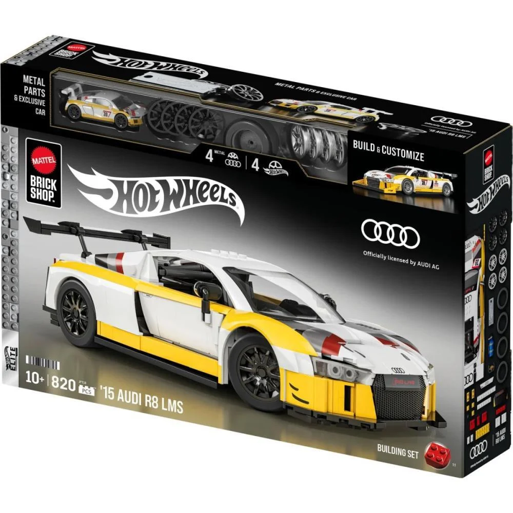 Hot Wheels Brick Shop Elite Audi R8 Lms 1:16 820Pcs Mattel (Unidade) - imagem 8