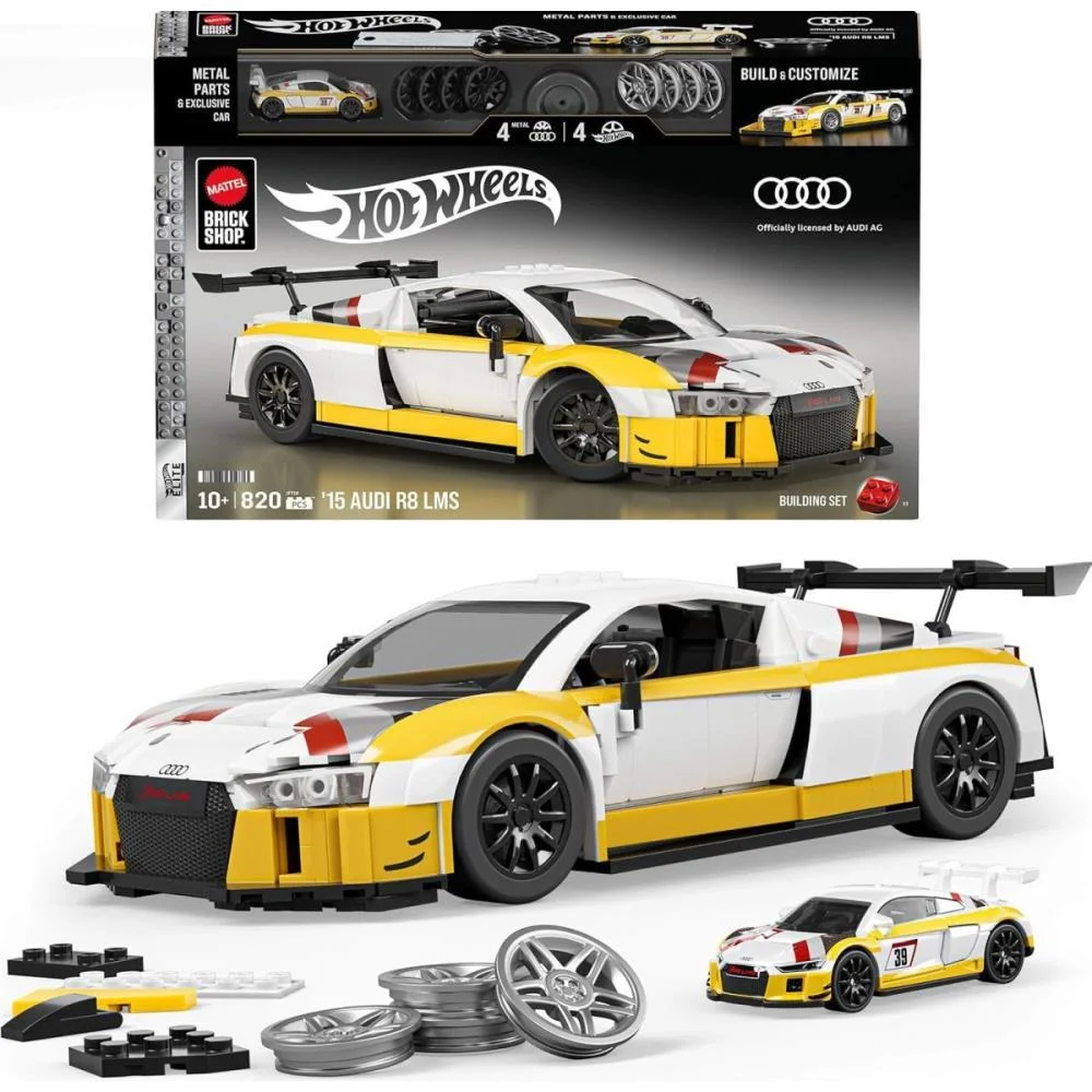 Hot Wheels Brick Shop Elite Audi R8 Lms 1:16 820Pcs Mattel (Unidade) - imagem 10
