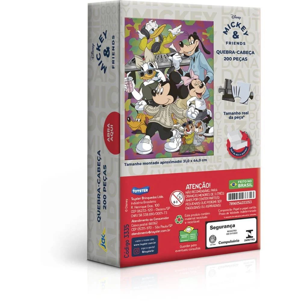Quebra-Cabeca Cartonado Mickey Real Life 200 Pecas Toyster (Unidade) - imagem 5