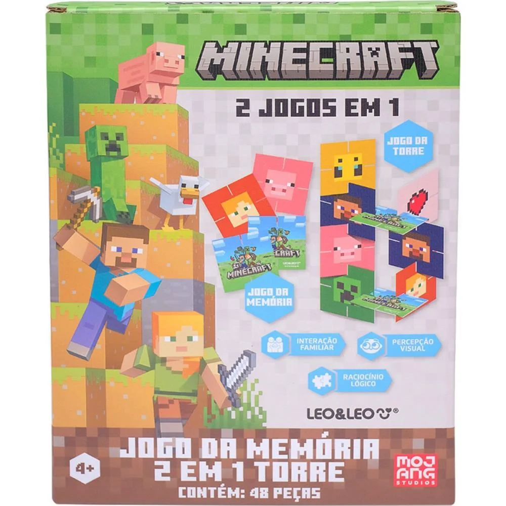 Jogo Da Memoria Minecraft 2X1 Torre 40 Pecas Leonora (Unidade) - imagem 5