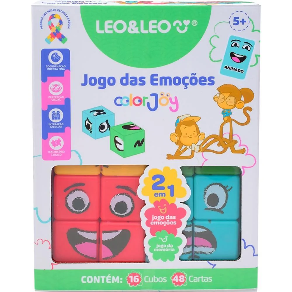 Jogo Da Memoria Emocoes Cubo 2X1 Color Joy Leonora (Unidade) - imagem 2
