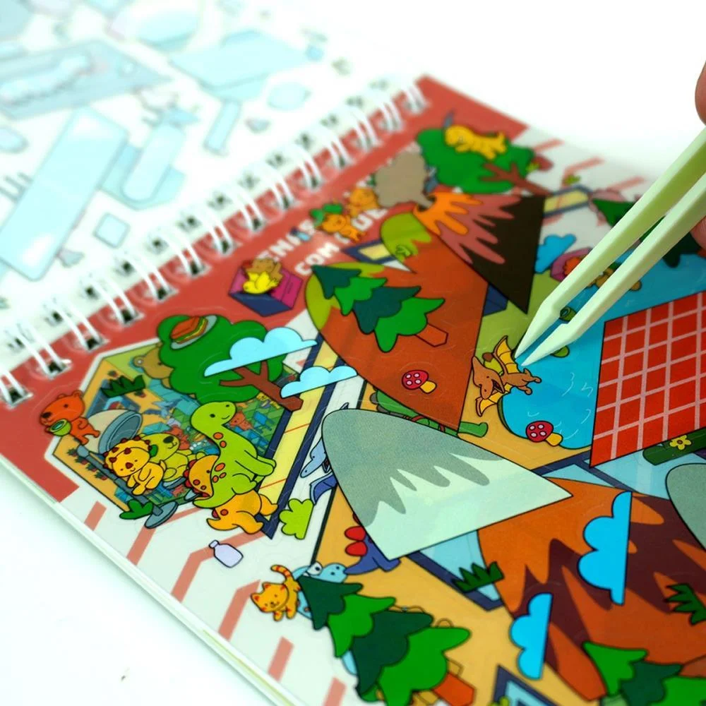 Livro Com Adesivos Cenario 3D Dinossauros 14X23Cm Magic Kids (Unidade) - imagem 4