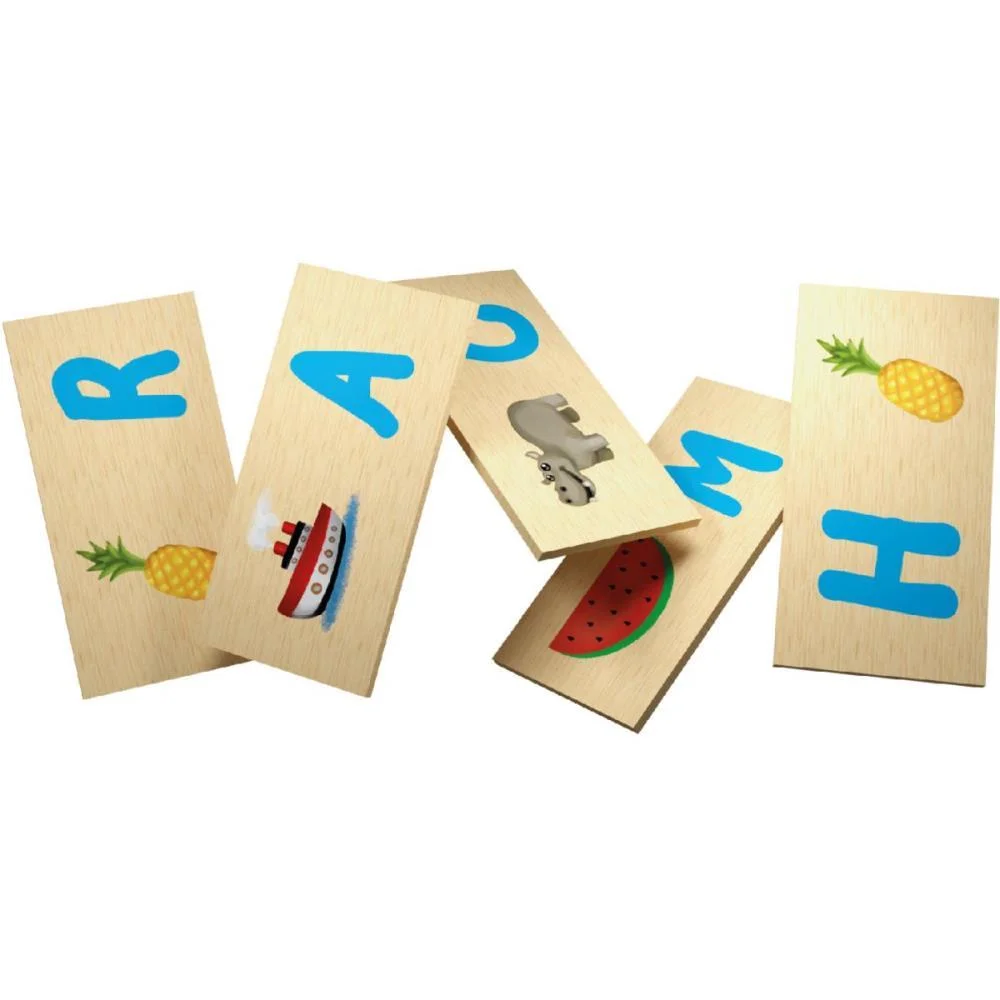 Domino Figuras E Letras Em Madeira Coluna (Unidade) - imagem 2