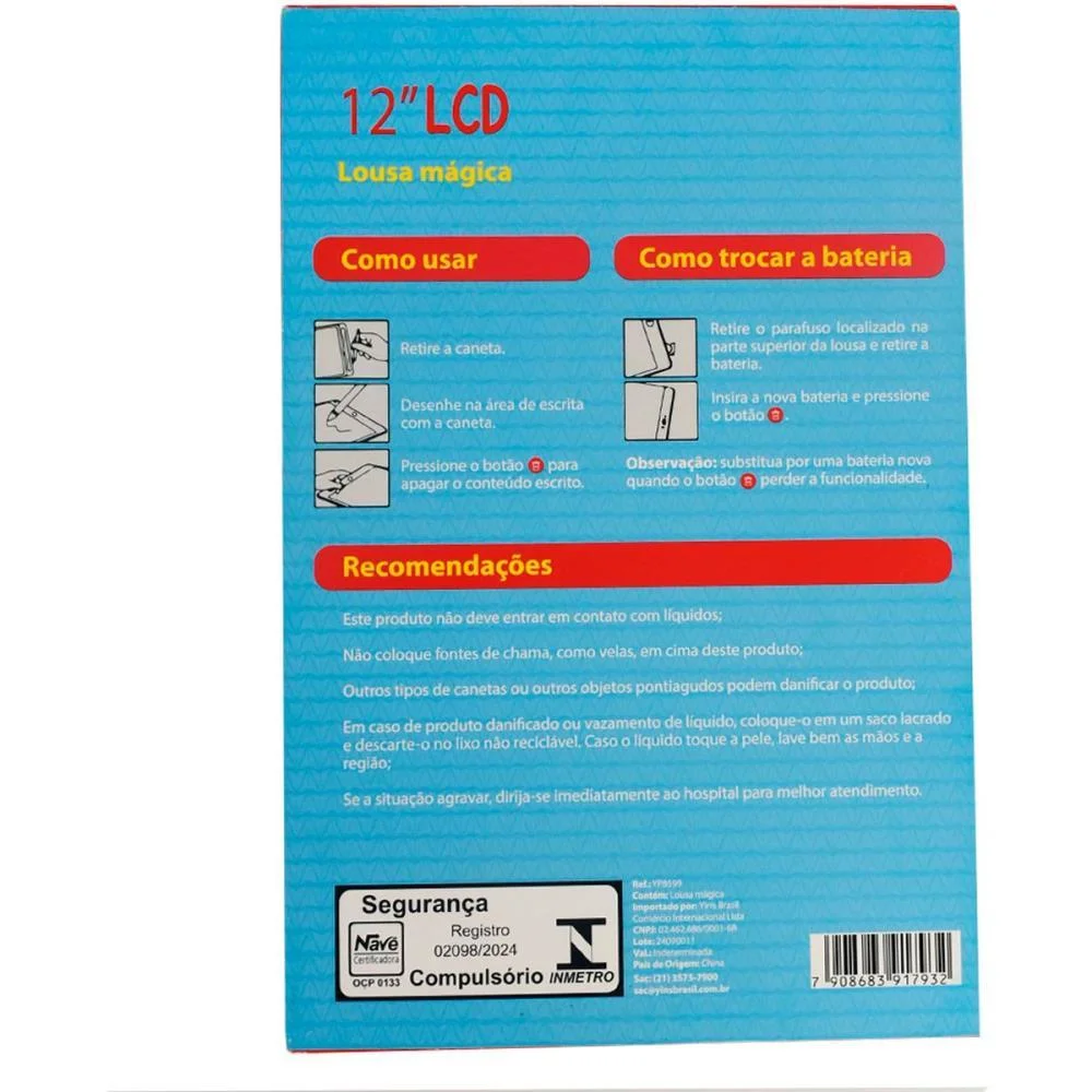 Lousa Infantil Magica Tablet 12Pol.c/Canet(S Yins (Unidade) - imagem 3