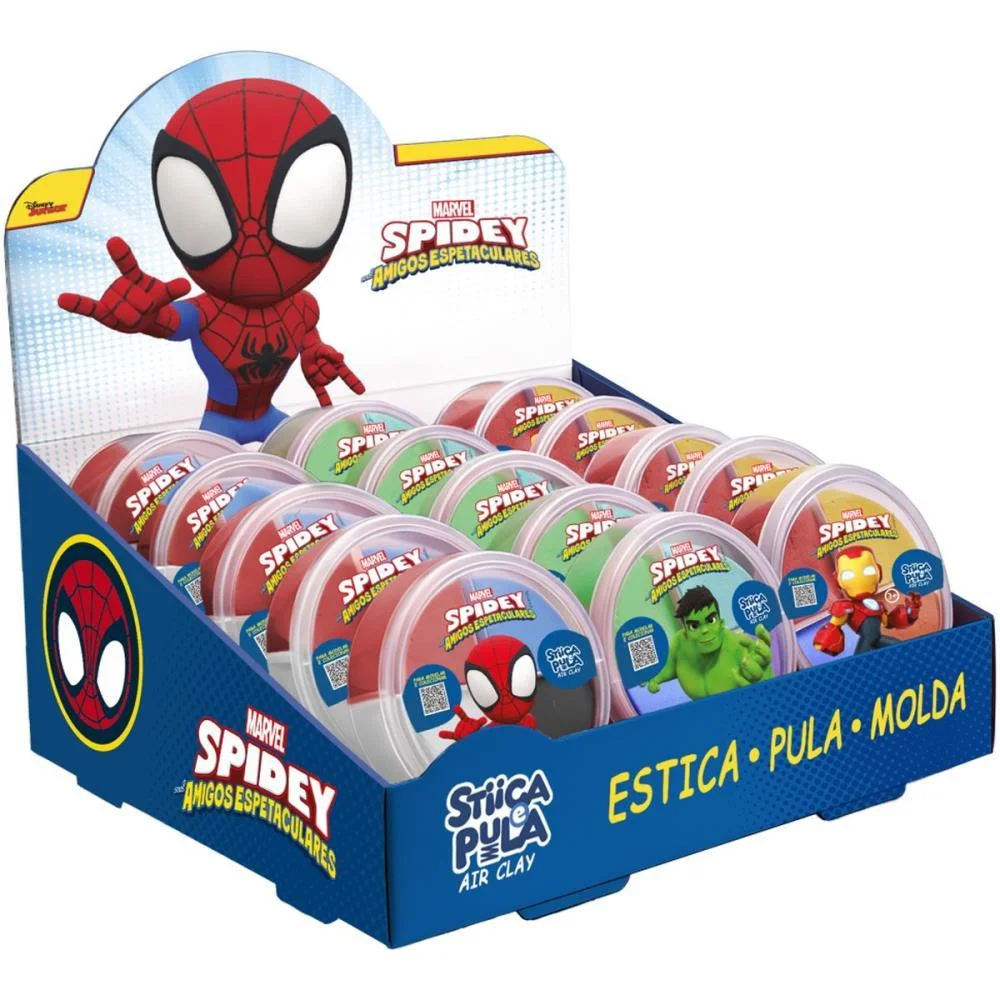Massa Para Modelar Criativa Spidey Stica E Pula 4Cores (S) Doce Brinquedo (Dp.c/15) - imagem 2