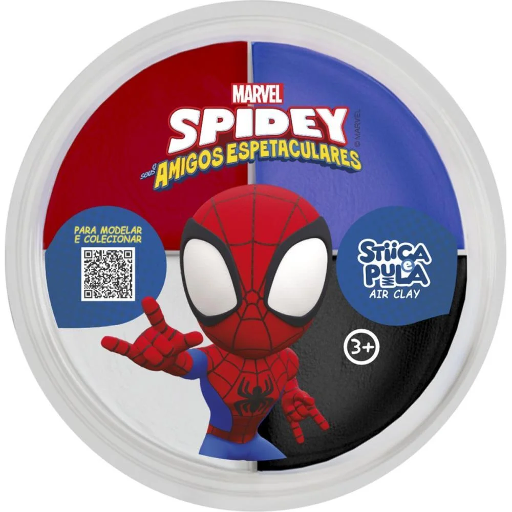 Massa Para Modelar Criativa Spidey Stica E Pula 4Cores (S) Doce Brinquedo (Dp.c/15) - imagem 4