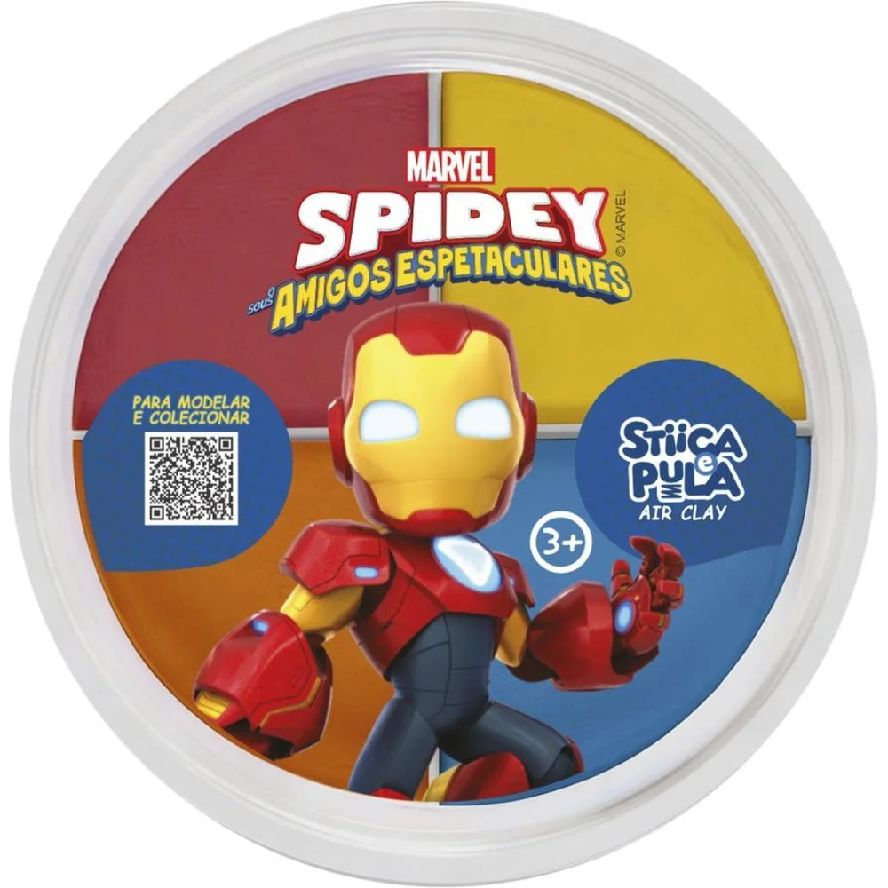 Massa Para Modelar Criativa Spidey Stica E Pula 4Cores (S) Doce Brinquedo (Dp.c/15) - imagem 5