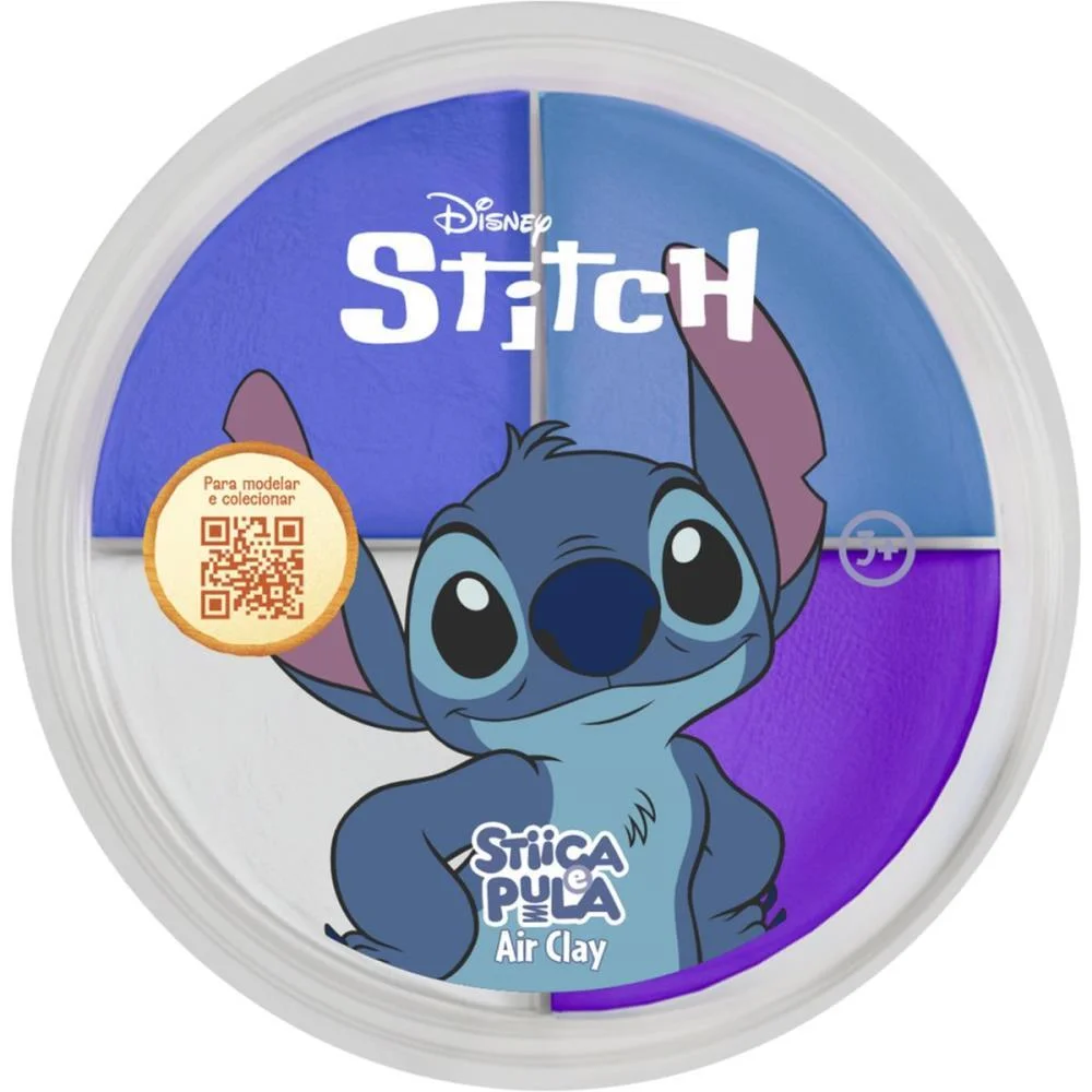 Massa Para Modelar Criativa Stitch Stica E Pula 4Cores (S) Doce Brinquedo (Dp.c/15) - imagem 6