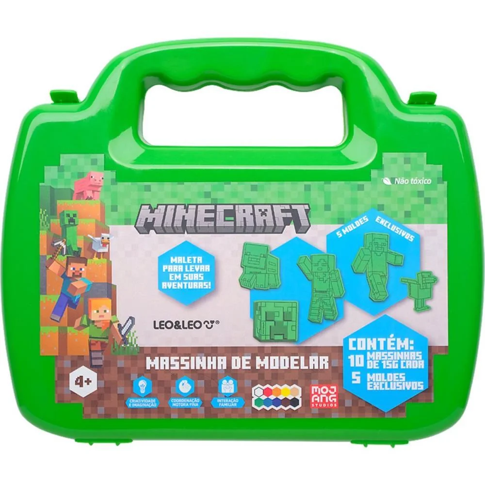 Massa Para Modelar Criativa Minecraft Maleta Leonora (Unidade) - imagem 2