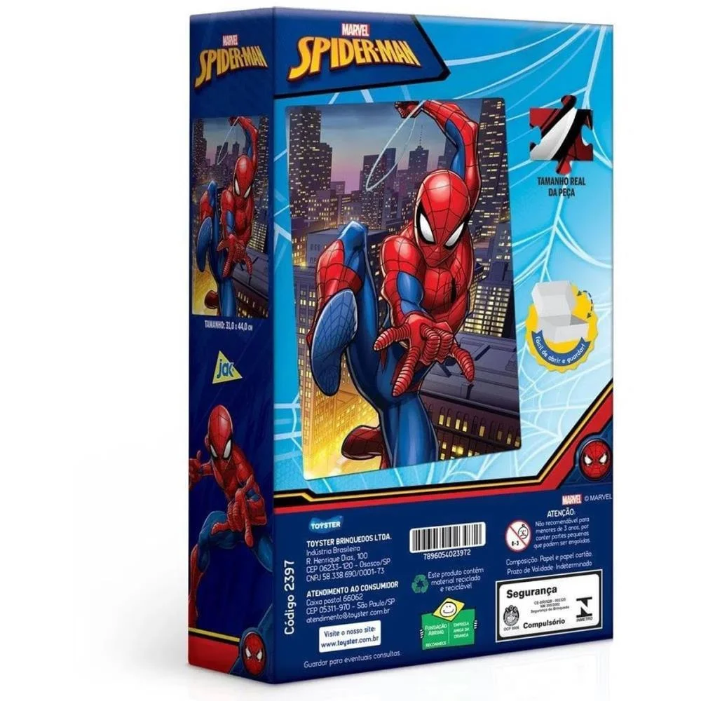 Quebra-Cabeca Cartonado Spider-Man 200Pcs Toyster (Unidade) - imagem 4