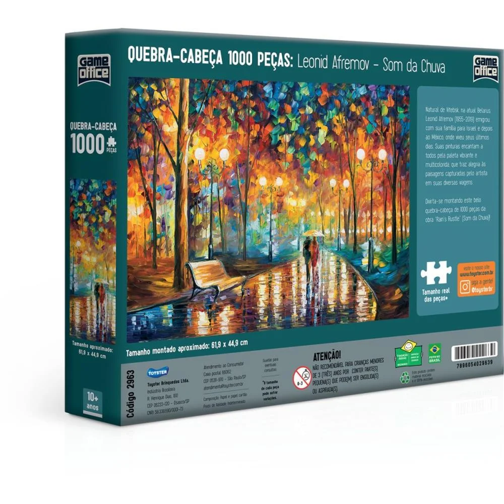 Quebra-Cabeca Cartonado Som Da Chuva 1000 Pcs Toyster (Unidade) - imagem 7