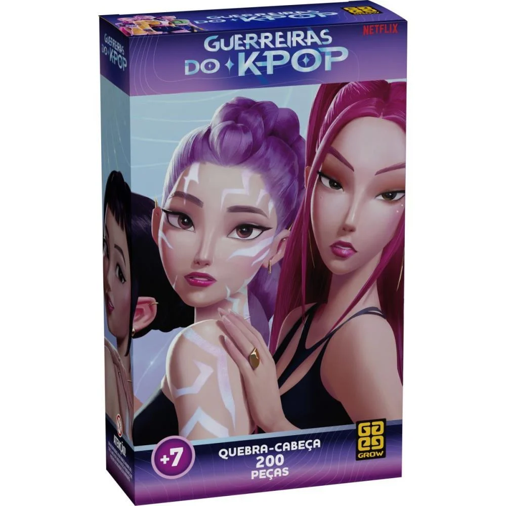Quebra-Cabeca Cartonado Guerreiras Do K-Pop 200 Pecas Grow (Unidade) - imagem 2
