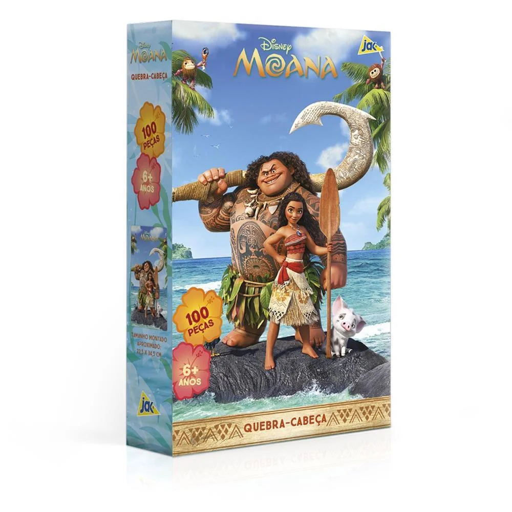 Quebra-Cabeca Cartonado Moana 100Pecas Toyster (Unidade) - imagem 5