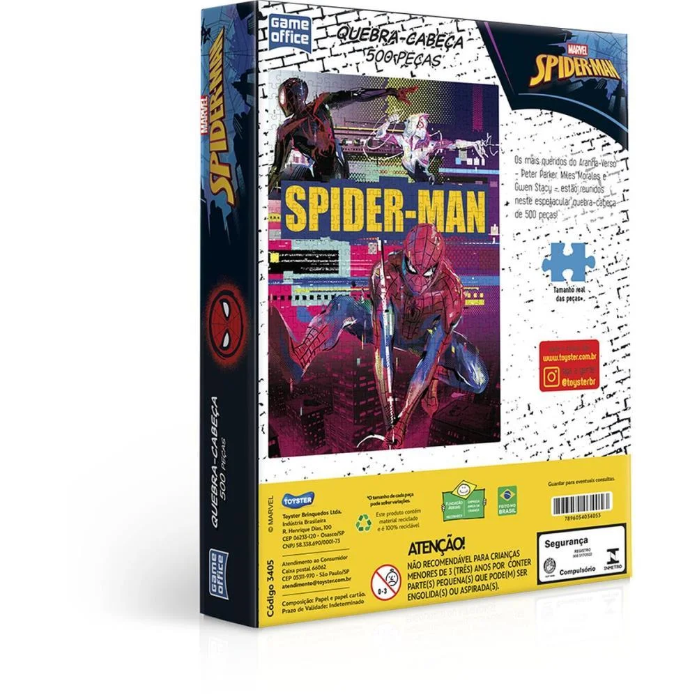 Quebra-Cabeca Cartonado Spider-Man 500 Pecas Toyster (Unidade) - imagem 4